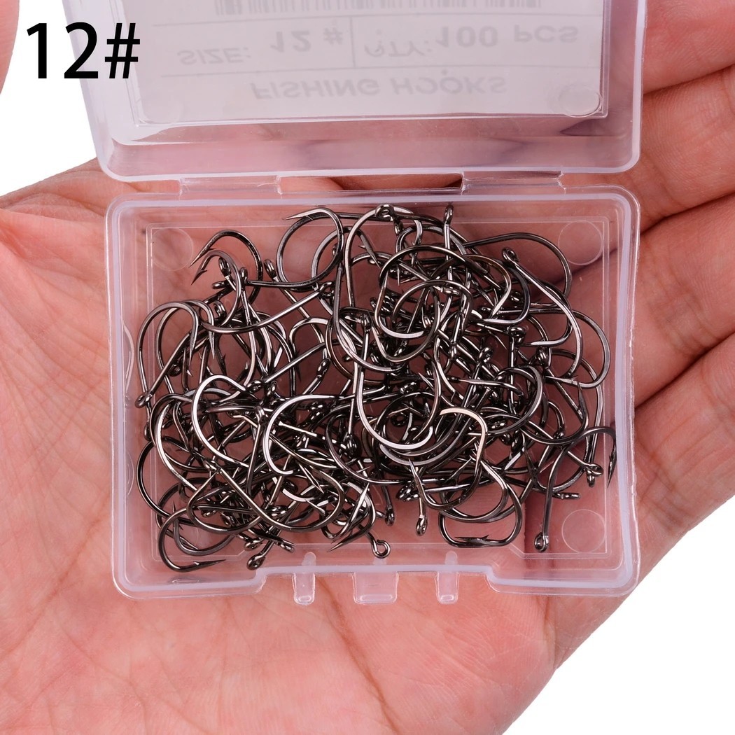 100pcs Circle Fishing Hooks 1# 1/0 5/0 Ultra Sharp Carbon Steel Octopus Offset