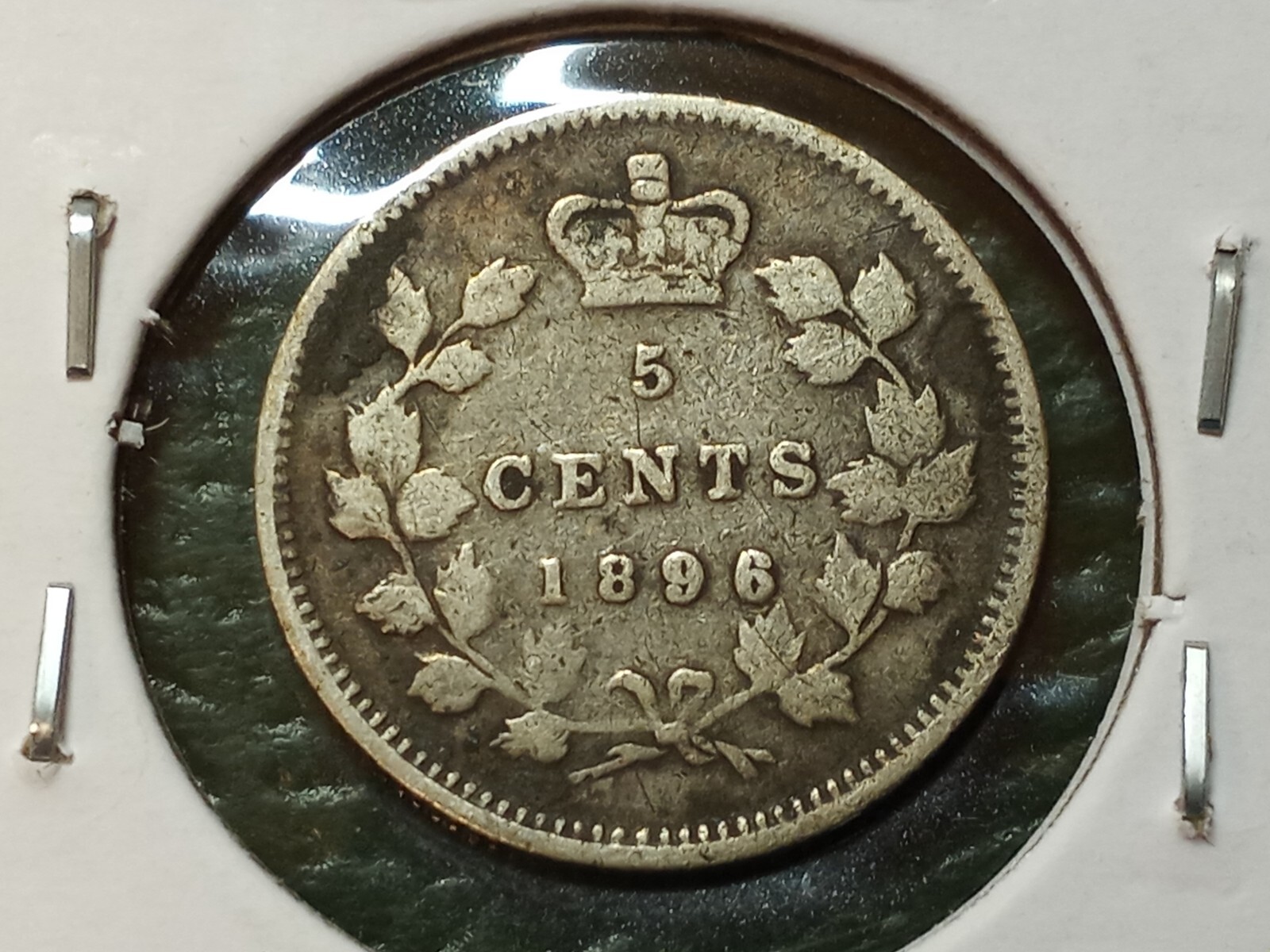 1896 "Large 96" Canada 5 Cents - Higher Grade - Raw