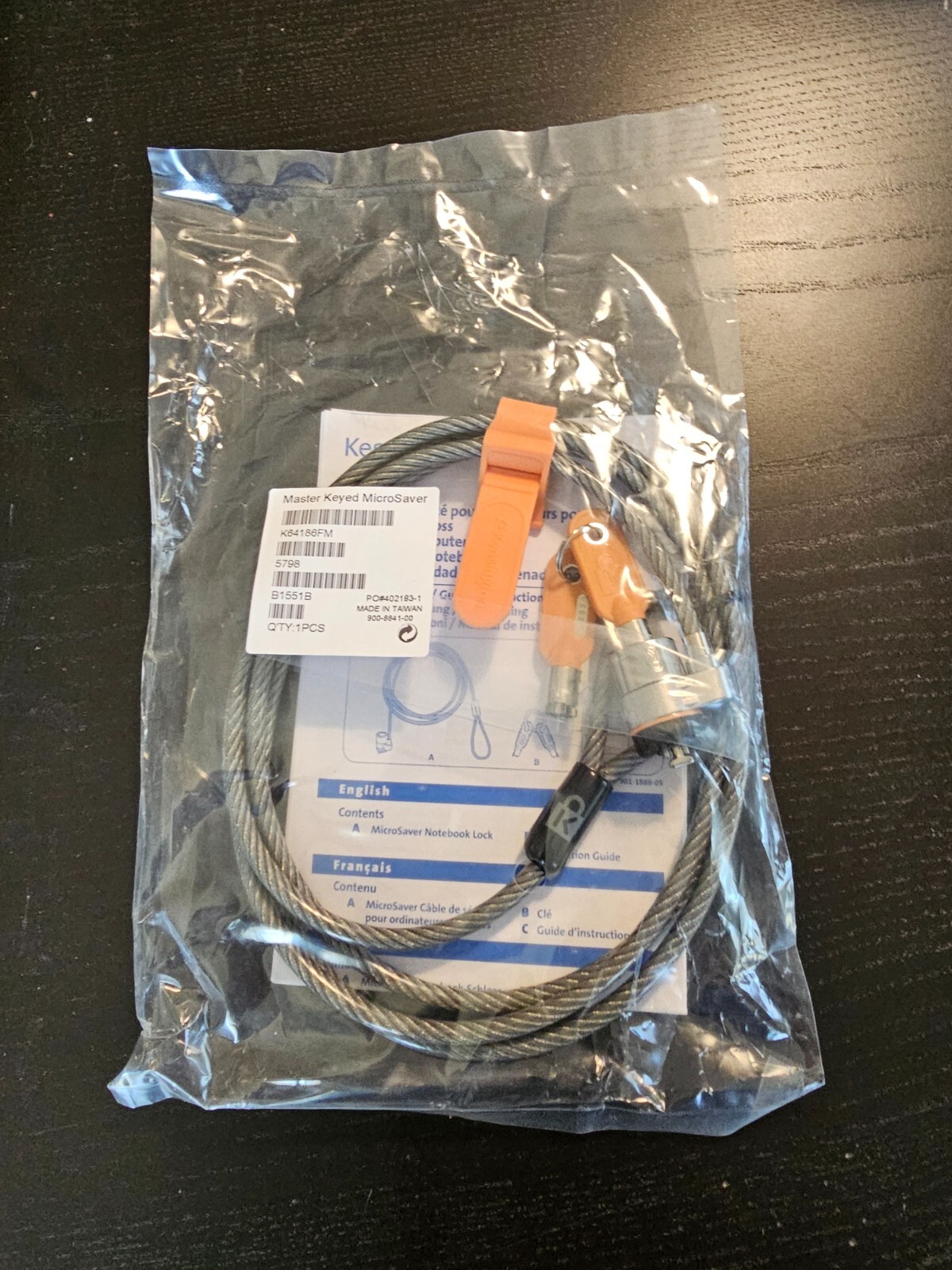 Kensington K64186FM Master Keyed MicroSaver Notebook Cable Lock BRAND NEW SEALED