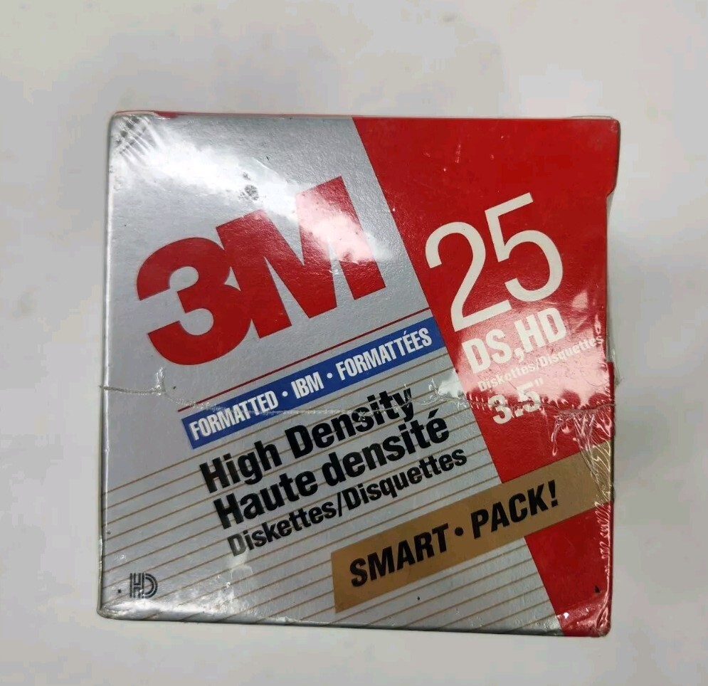 3M High Density IBM Formatted Diskettes 3.5” 25 Pack DS HD Floppy Discs New