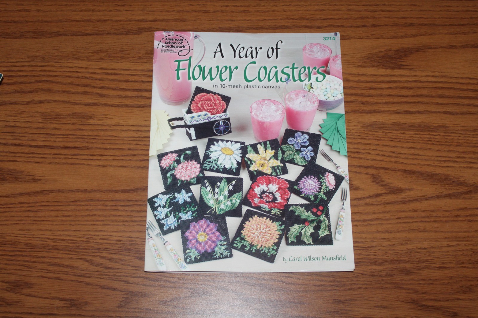 A Year of Flower Coasters Plastic Canvas Leaflet American Needlework