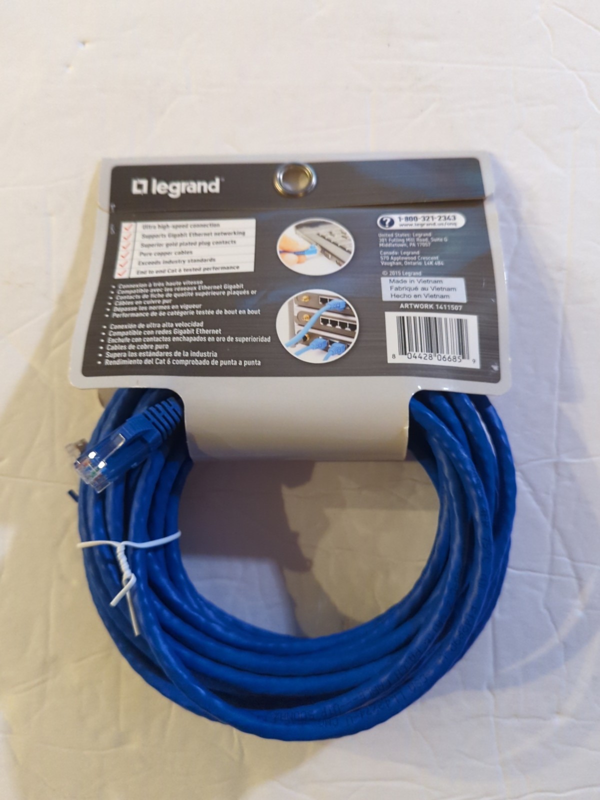 Cat 6 Patch Cable 25ft. Legrand AC3625BEV1 10Gbps Ethernet Speed Networking New