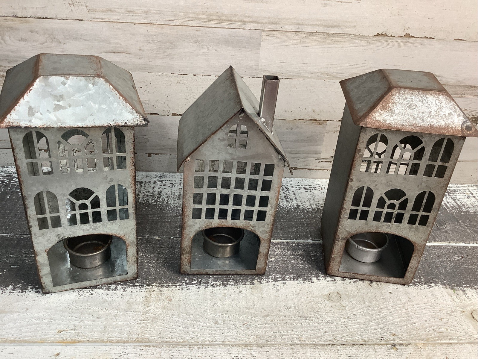 Galvanized Farmhouse Style Candle Holder Houses