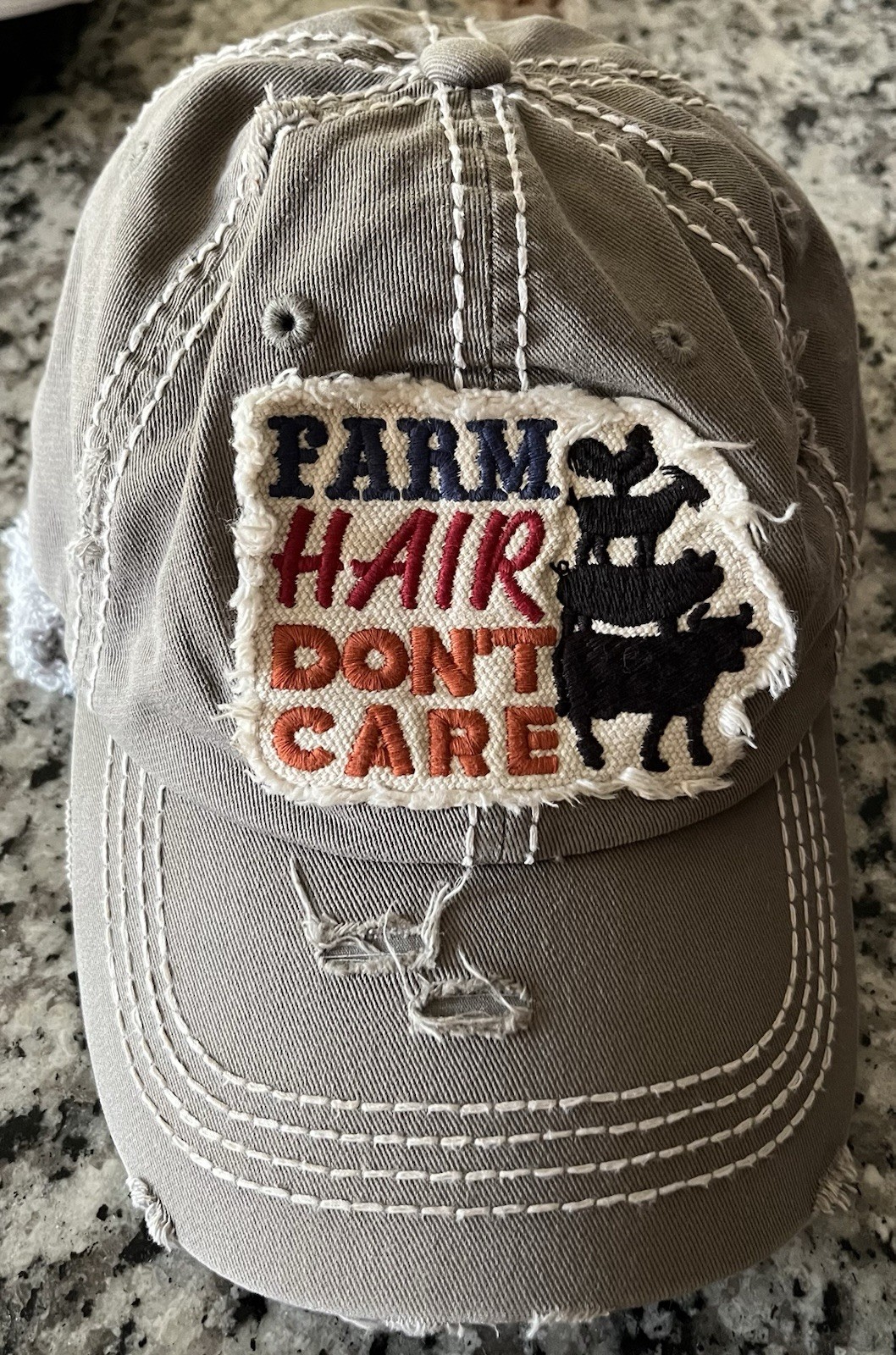 "Farm Hair Don't Care" Hat Unisex Adjustable Baseball Cap Gray New