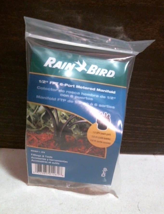 RainBird MANIF1-1PK 1/2" Drip Irrigation 6-Port Manifold, FREE SHIPPING