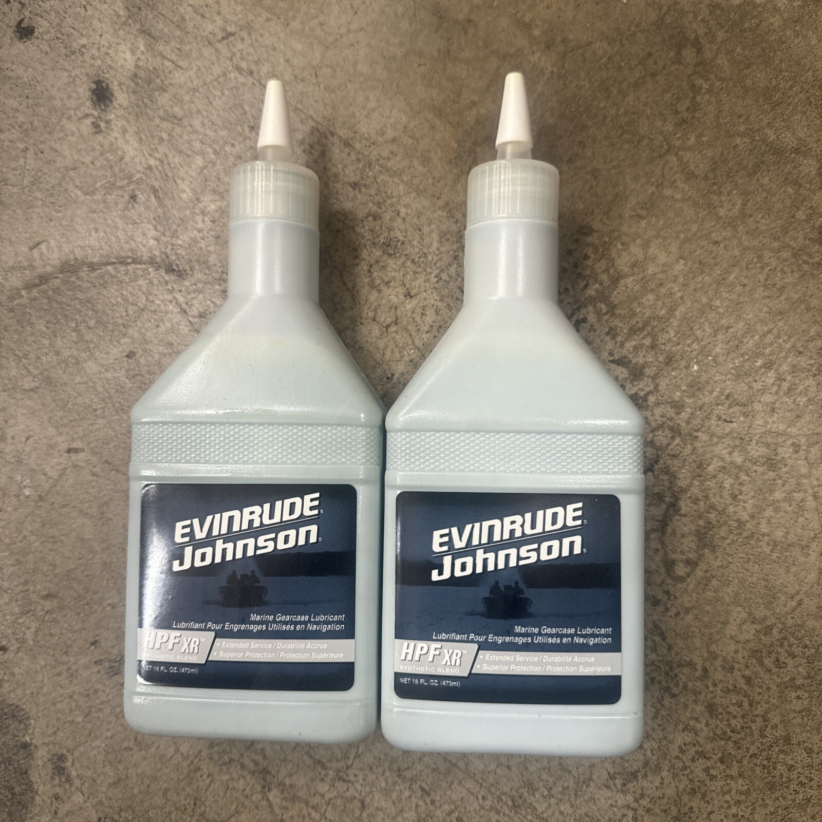 2ea BRP Evinrude Johnson OMC 0778747, 778747 16oz HPF PRO-XR Gear Lube