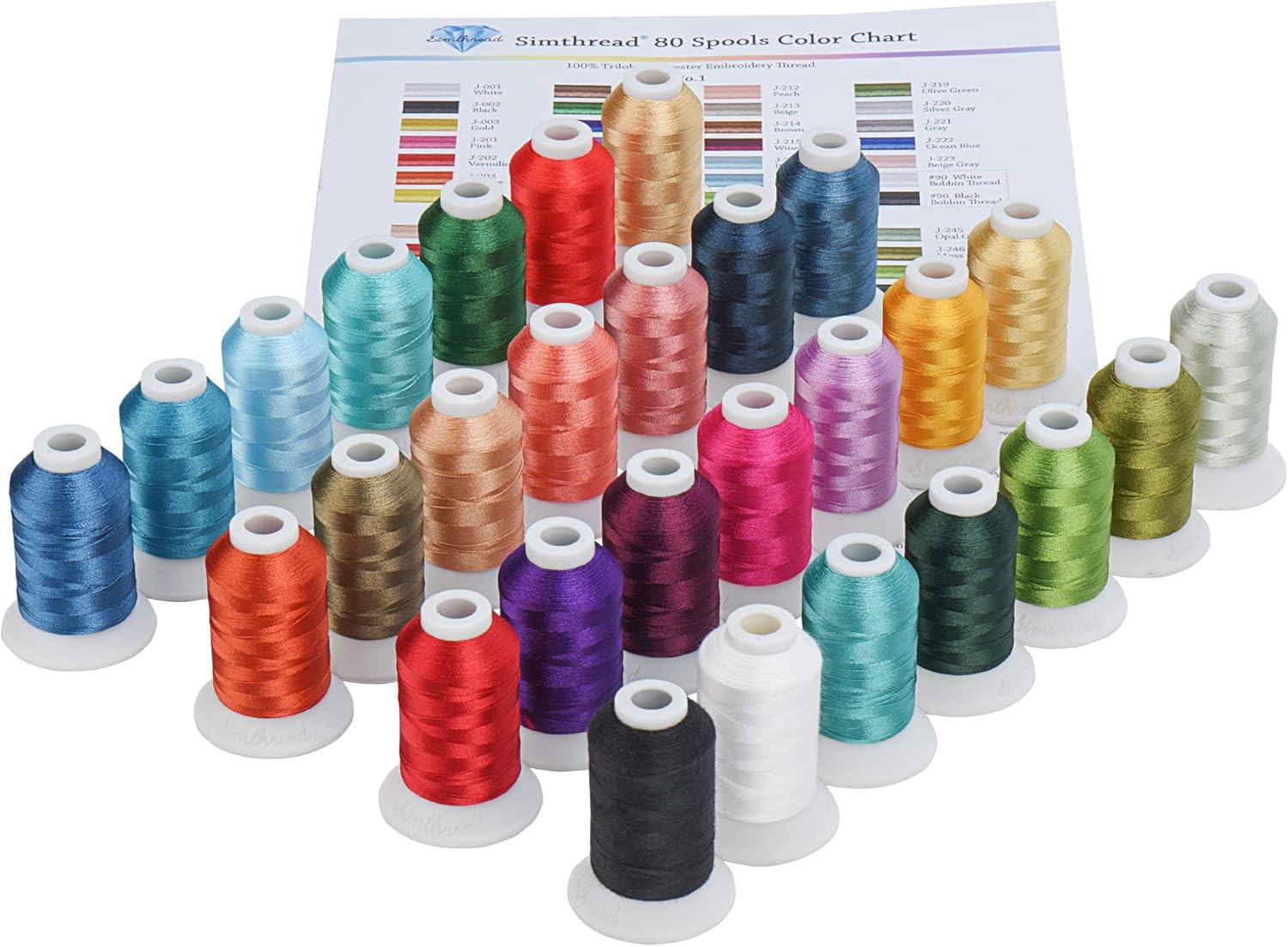 28 Assorted Colors Embroidery Machine Thread with 28 Thread Holder, 500M (550Y)