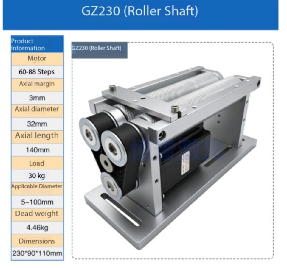Rotating roller on a markingmachine'srotaryfixture;rotaryworktable rotary axis