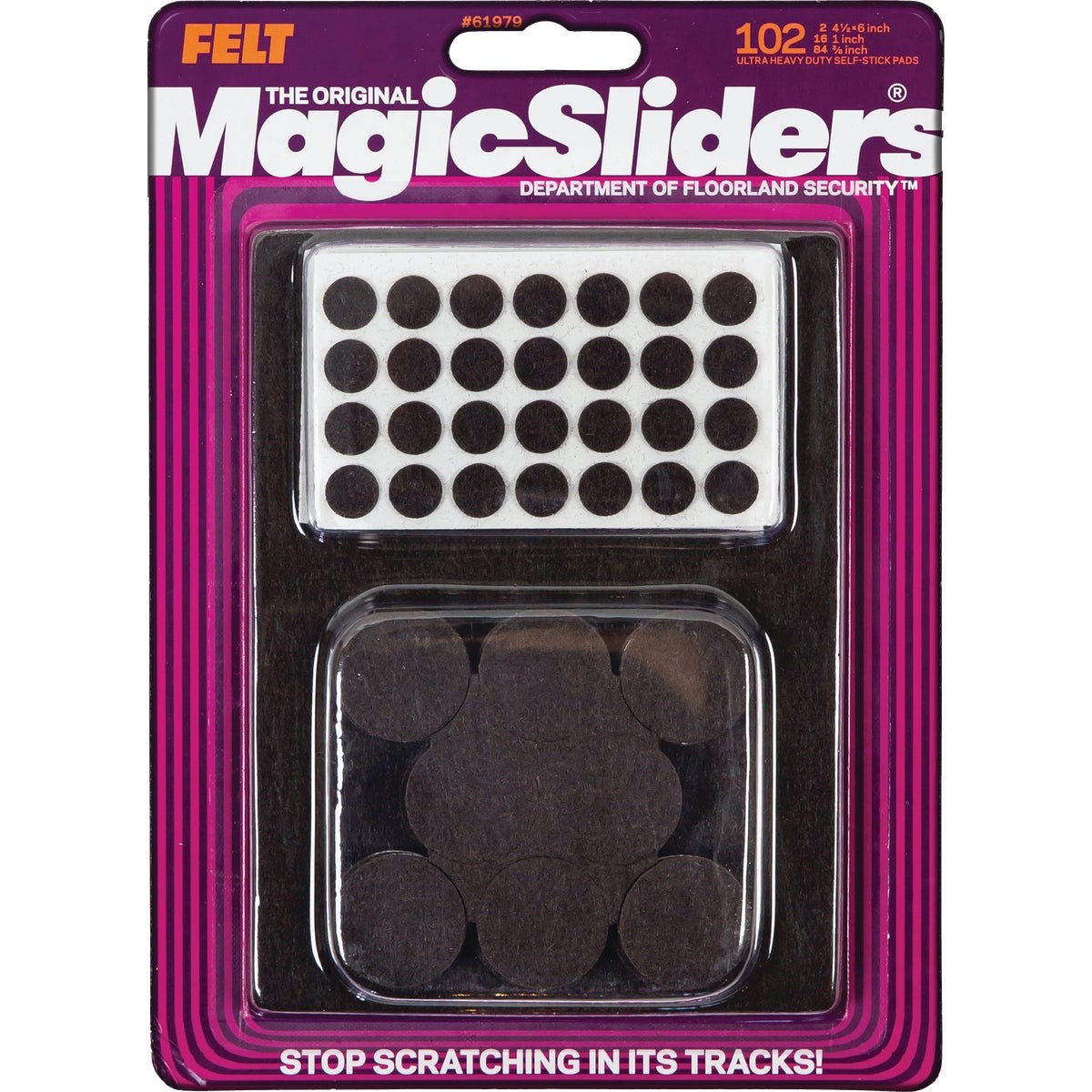 Magic Sliders Assorted Brown Self-Adhesive Ultra Heavy-Duty Furniture Pad