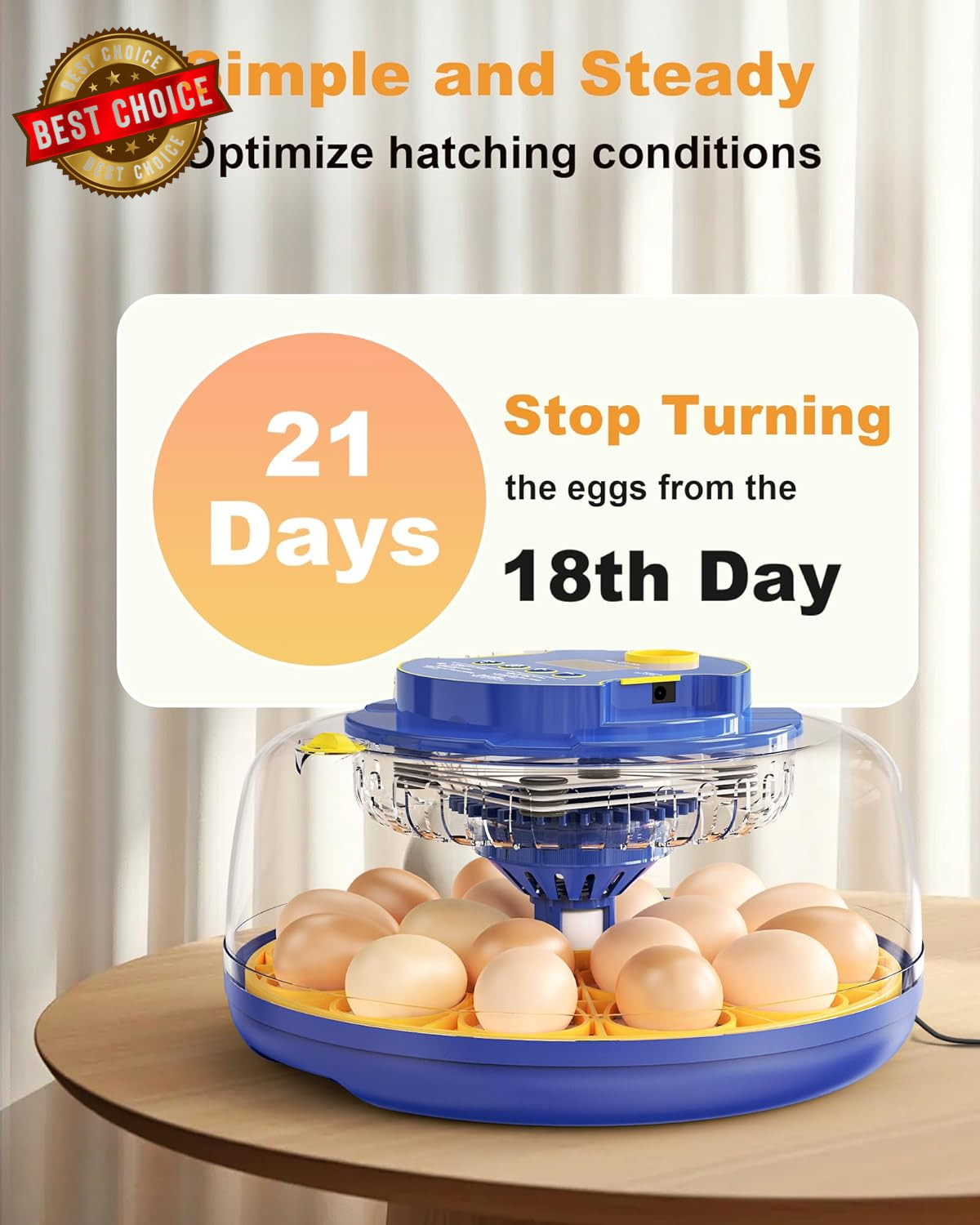 18 Chicken Egg Incubators for Hatching Eggs: Egg Incubator with Automatic Egg Tu