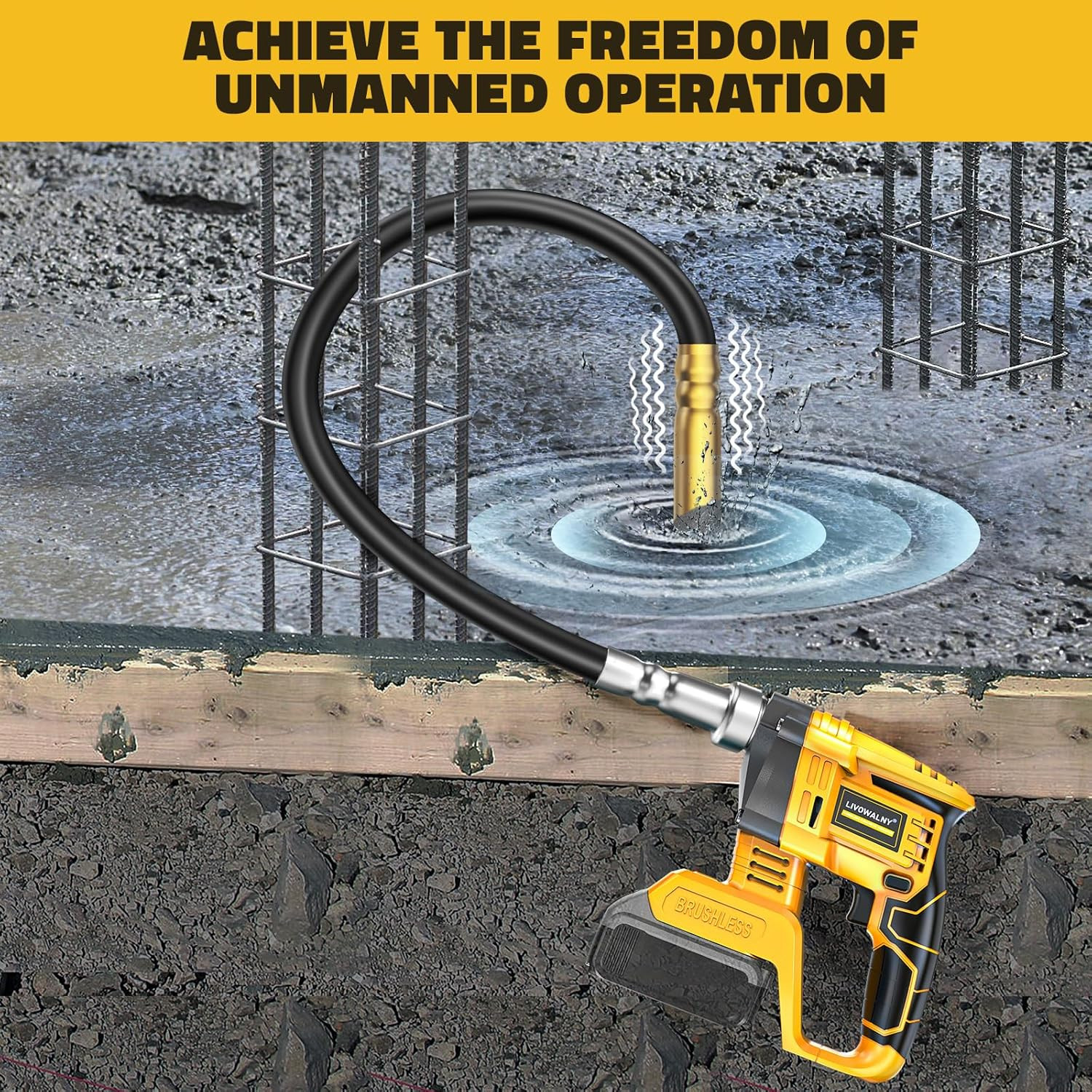 Handheld Concrete Vibrating Tool | Compatible with Dewalt 20V Battery (Tool Only