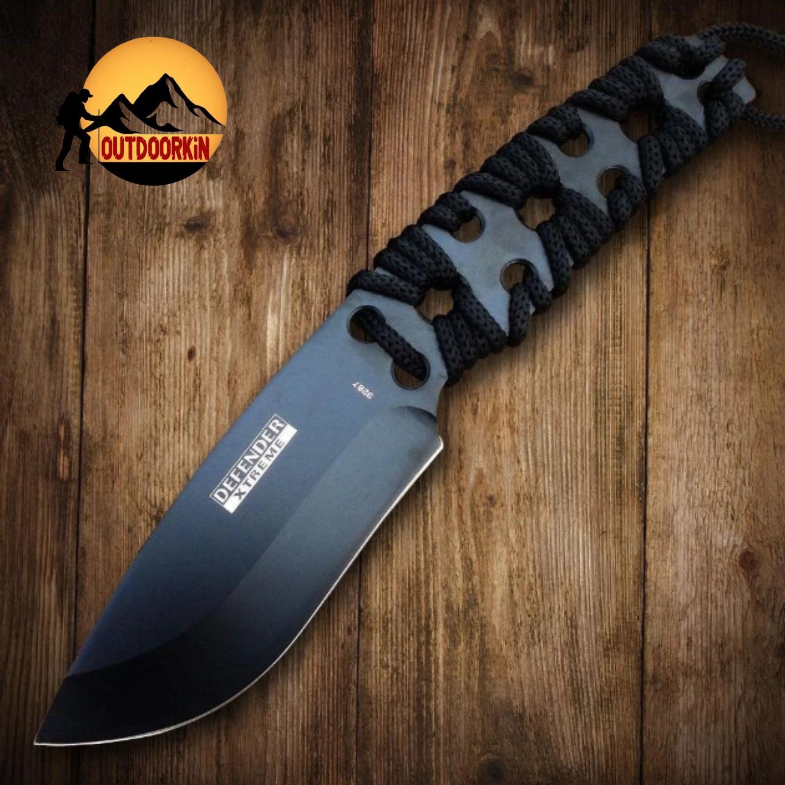 10" Black Durable Full Tang Camping Outdoor W/ Sheath