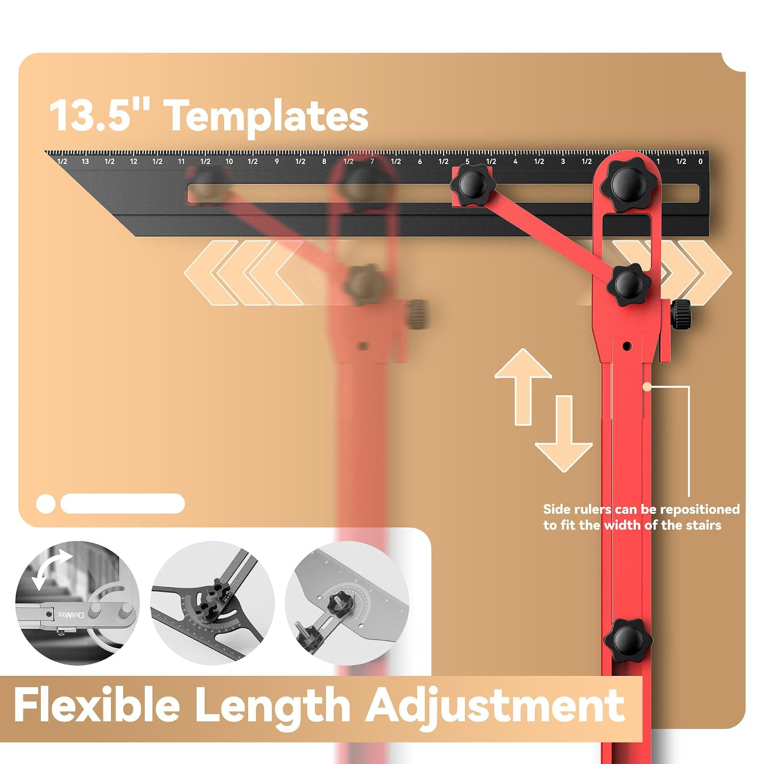72" Adjustable Stair Tread Template Jig Tool