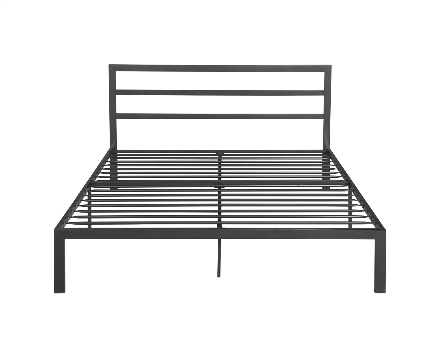Modern Queen Size Bed Frame Metal Platform Bed Frame with Headboard Grey US