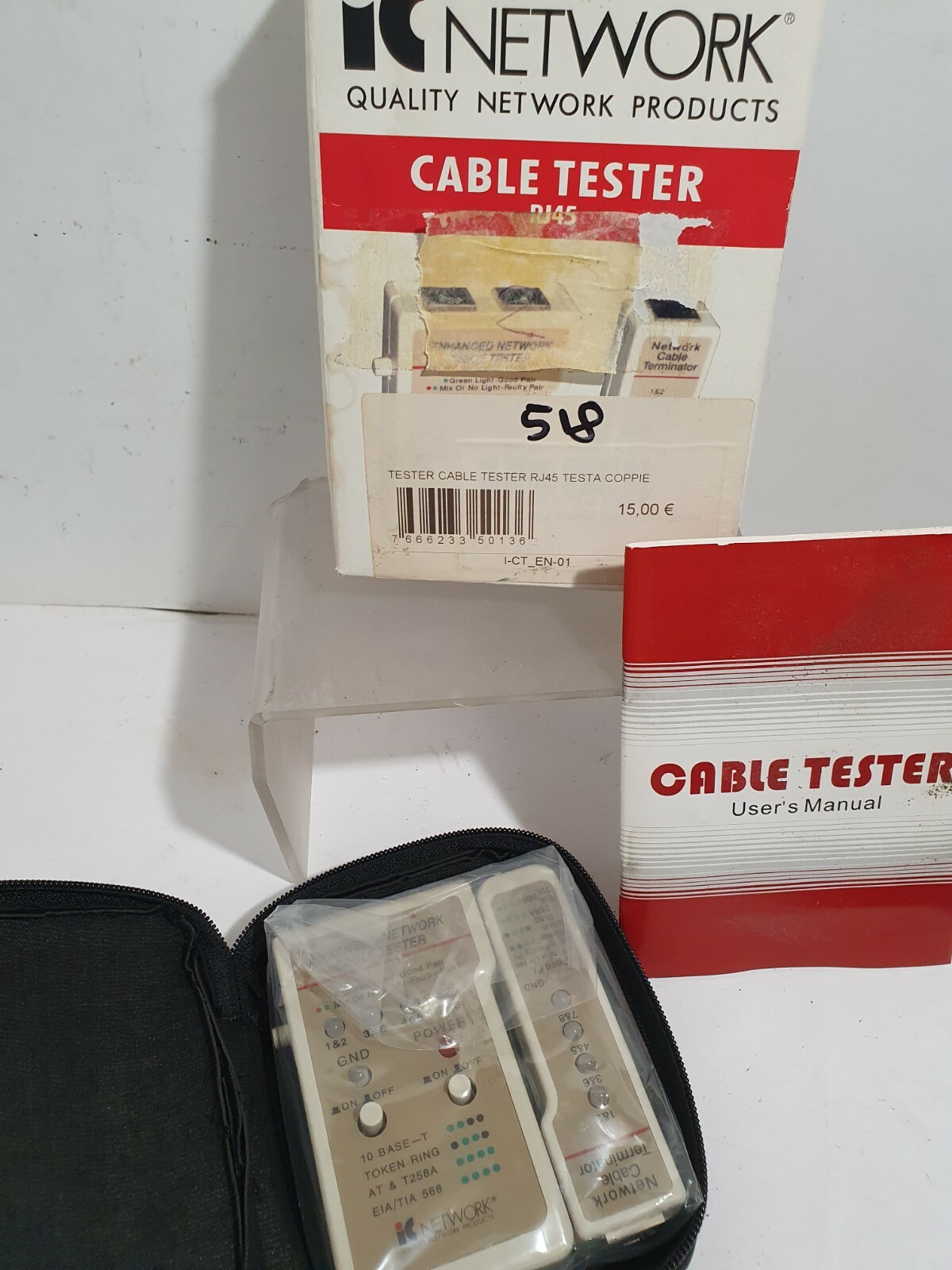 IC NETWORKS cable tester 350136 di rete rj45 stp coaxial modular cables network