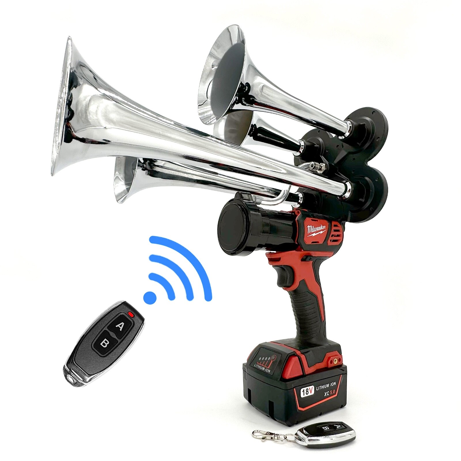 Milwaukee Impact Drill M18 Train Horn + Wireless Remote Control