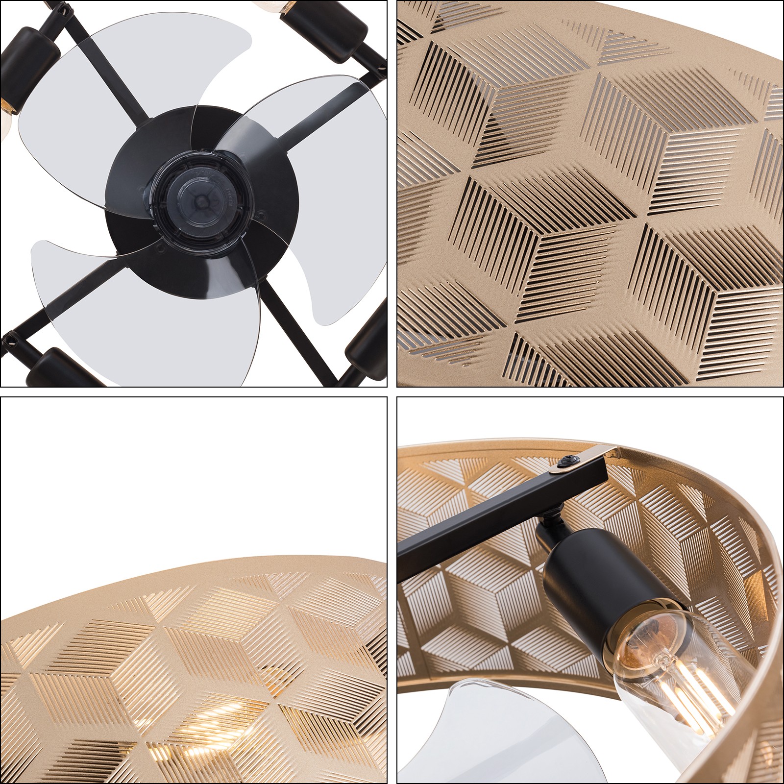 Modern Round Low Profile Ceiling Fan Light with Remote Control ?C 18" Indoor