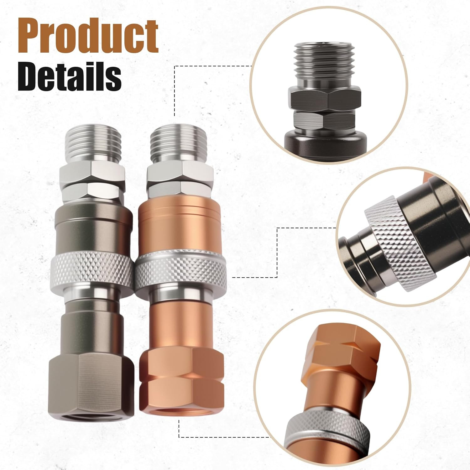 2Pcs Oxy Acetylene Torch Quick Connects Fittings Set, Oxygen Acetylene Quick Dis