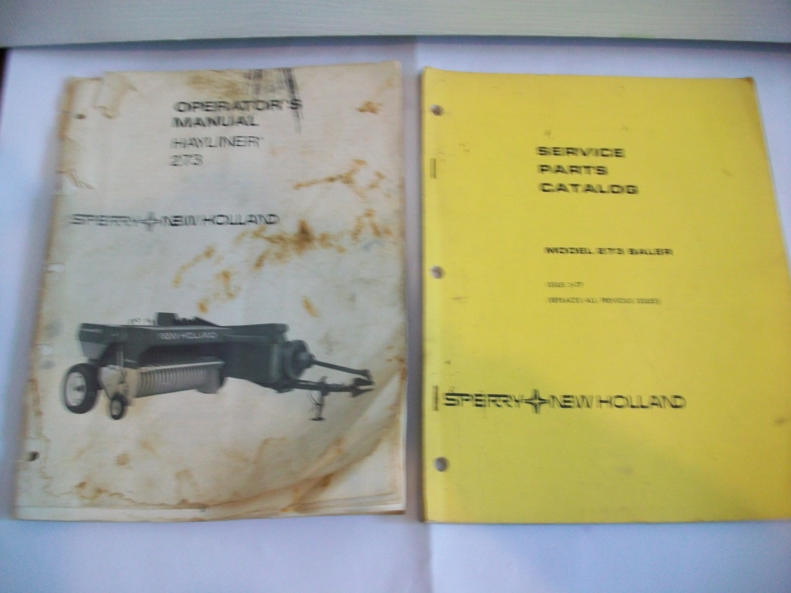 Lot of 2 - Sperry New Holland Bale Thrower 273 Operator's Manual & Parts Catalog