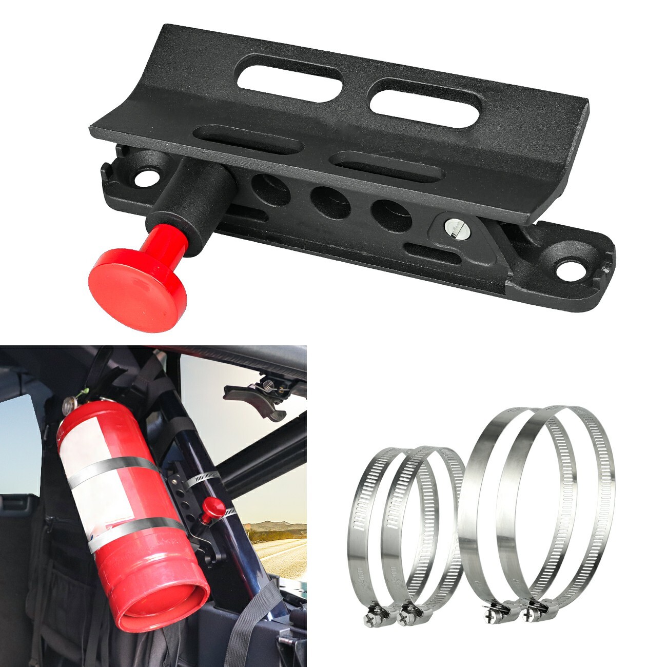 Car Fire Extinguisher Holder Mount Bracket Adjustable For Jeep Wrangler 2007-21