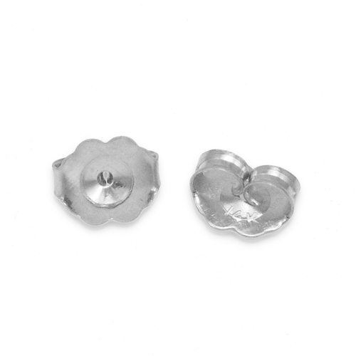 Heavy Duty Push Back Butterfly Earring Backs Real Solid 14K White Gold ONE Pair