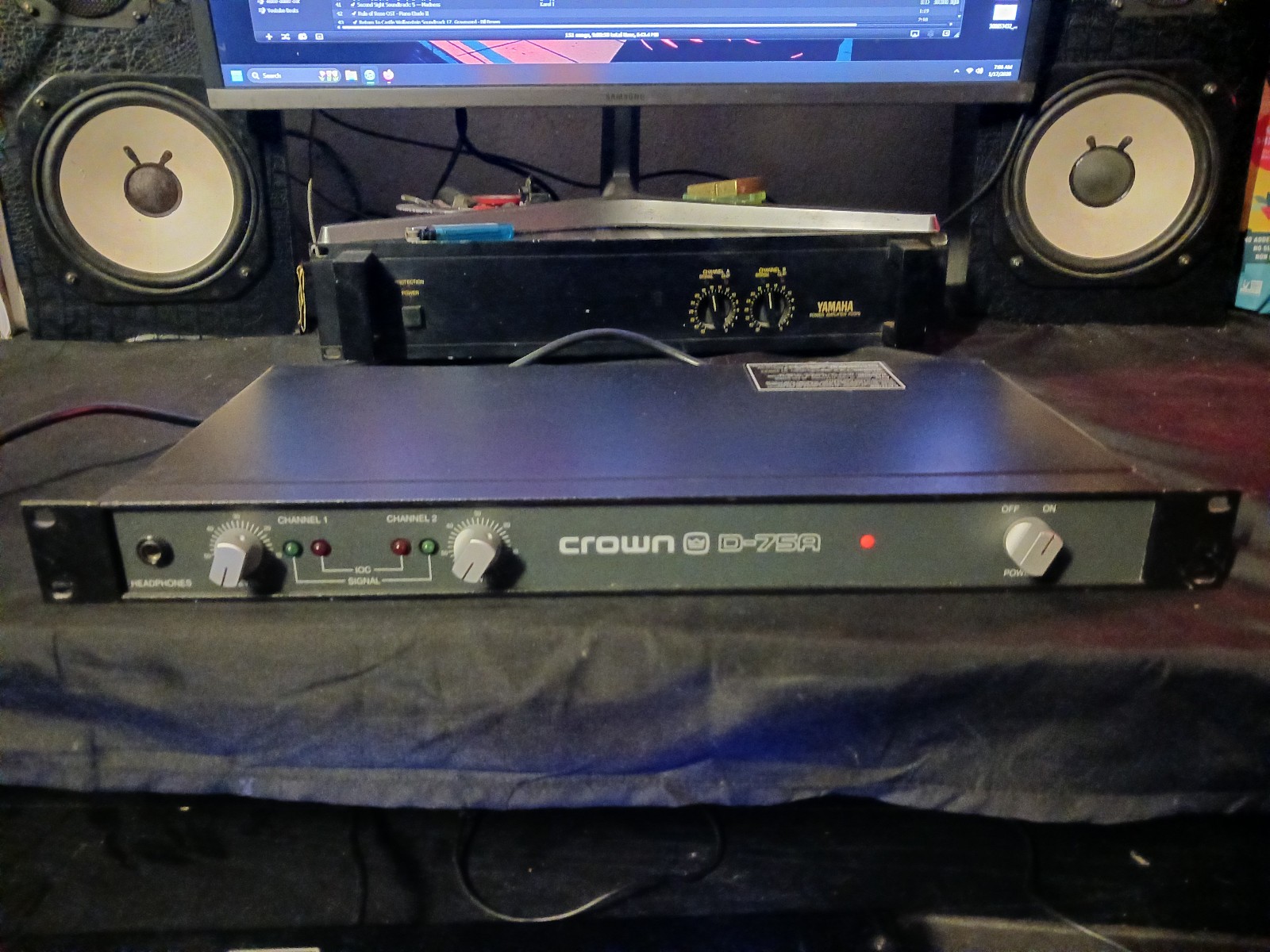 Crown D75A Professional Mixing Amplifier Very Clean Tested And Working Great