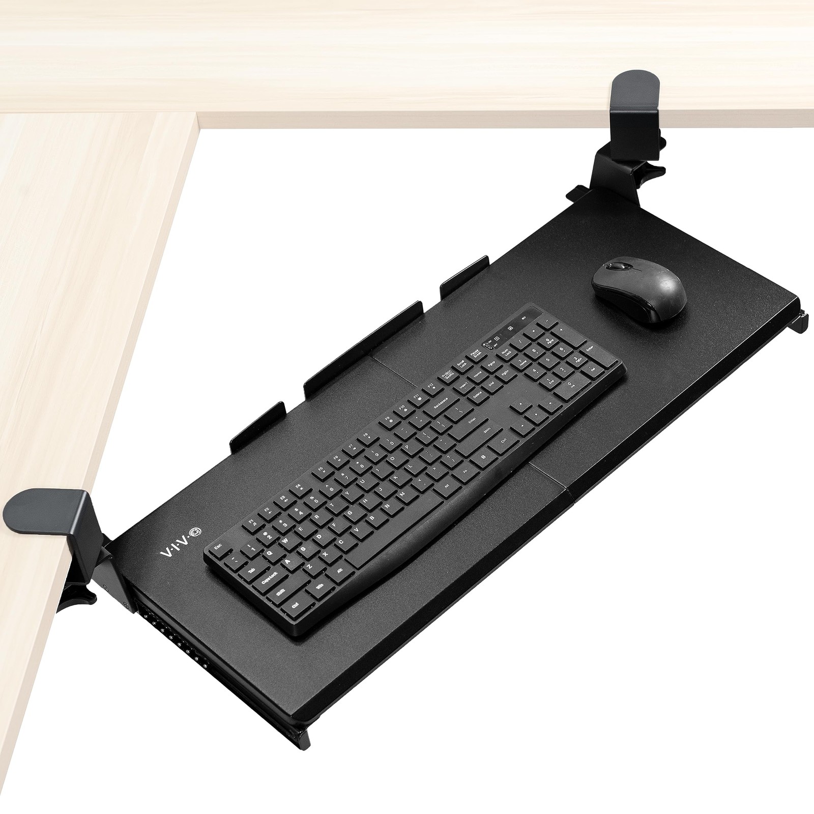 Large Pull Out Keyboard Tray for Corner Desk, 27 (33 Including Clamps) x 11 i...