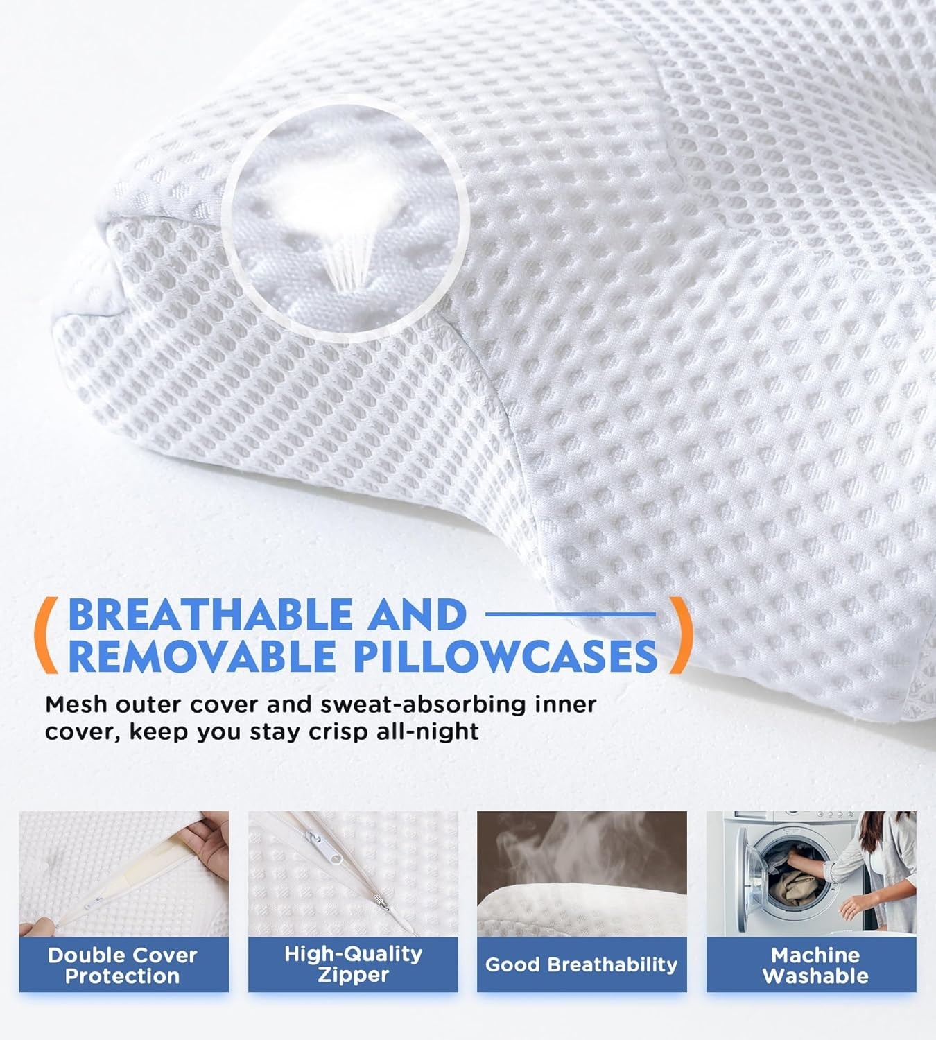 Adjustable Cervical Pillow for Side Back Sleepers