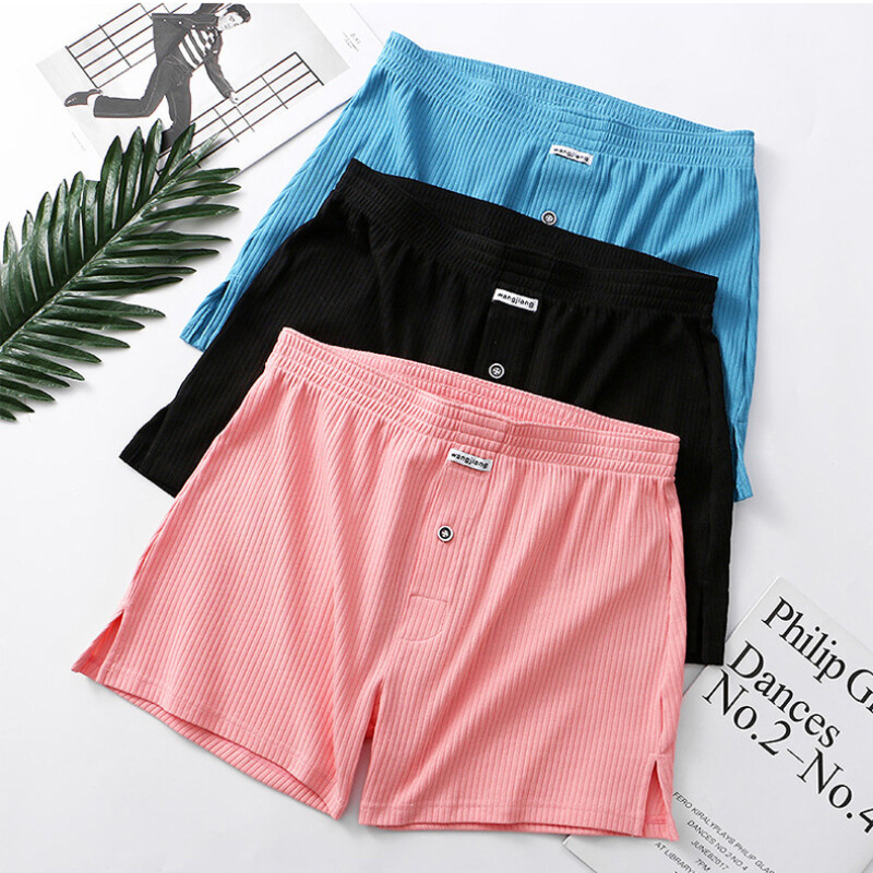 Men's Cotton Underwear Loose Boxers Shorts Cotton Soft Beach Pants Open Flying