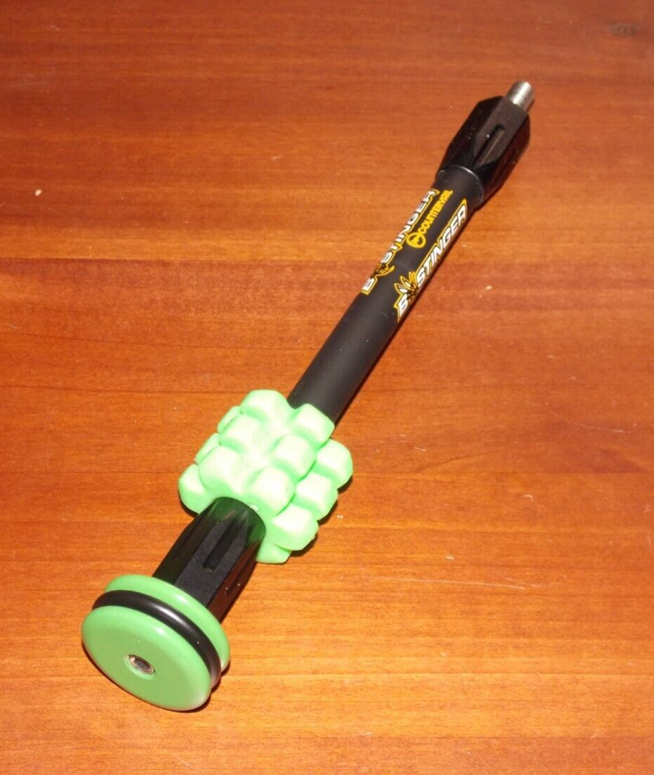 Bee Stinger MicroHex 8" Stabilizer in Matte Black w/Green - B Stinger