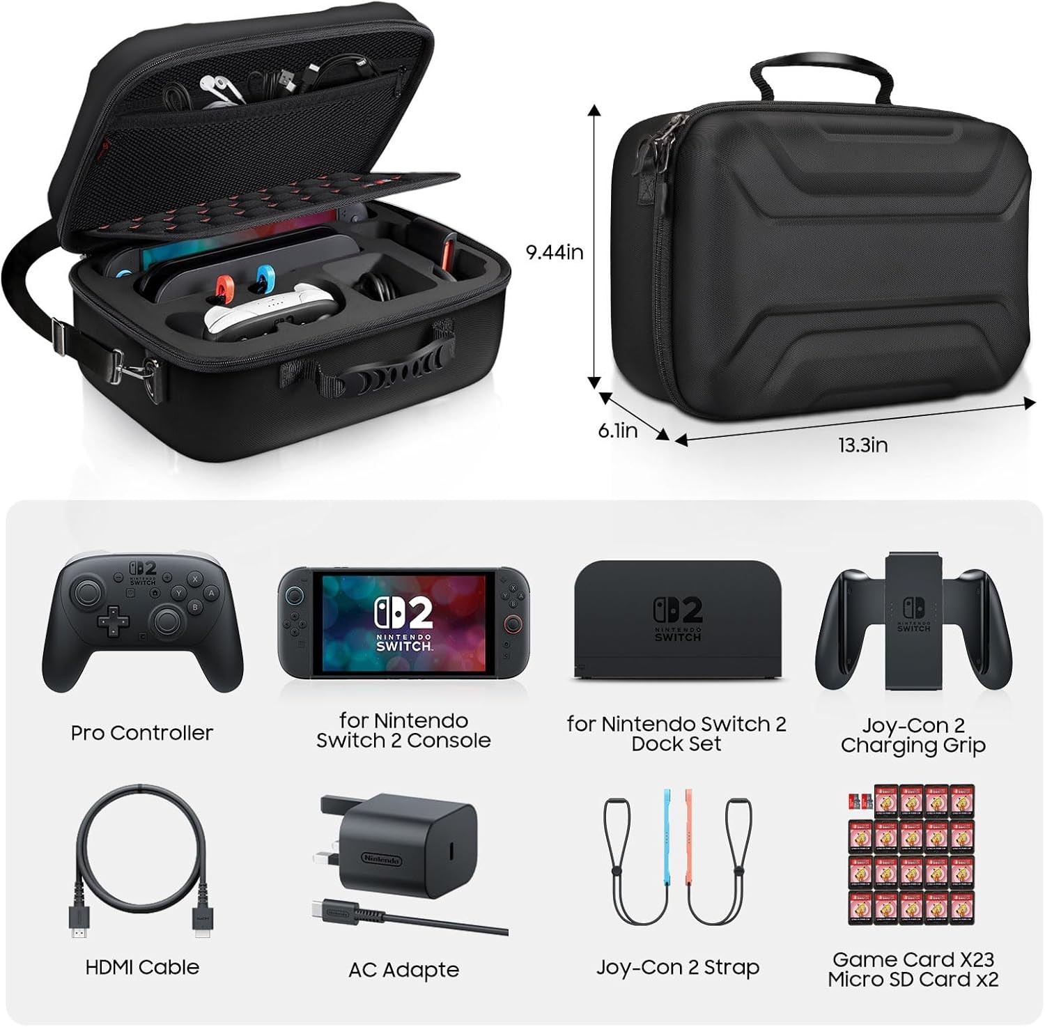 Storage Case for Nintendo Switch 2 (2025) Hard Shell All In One Carrying Case