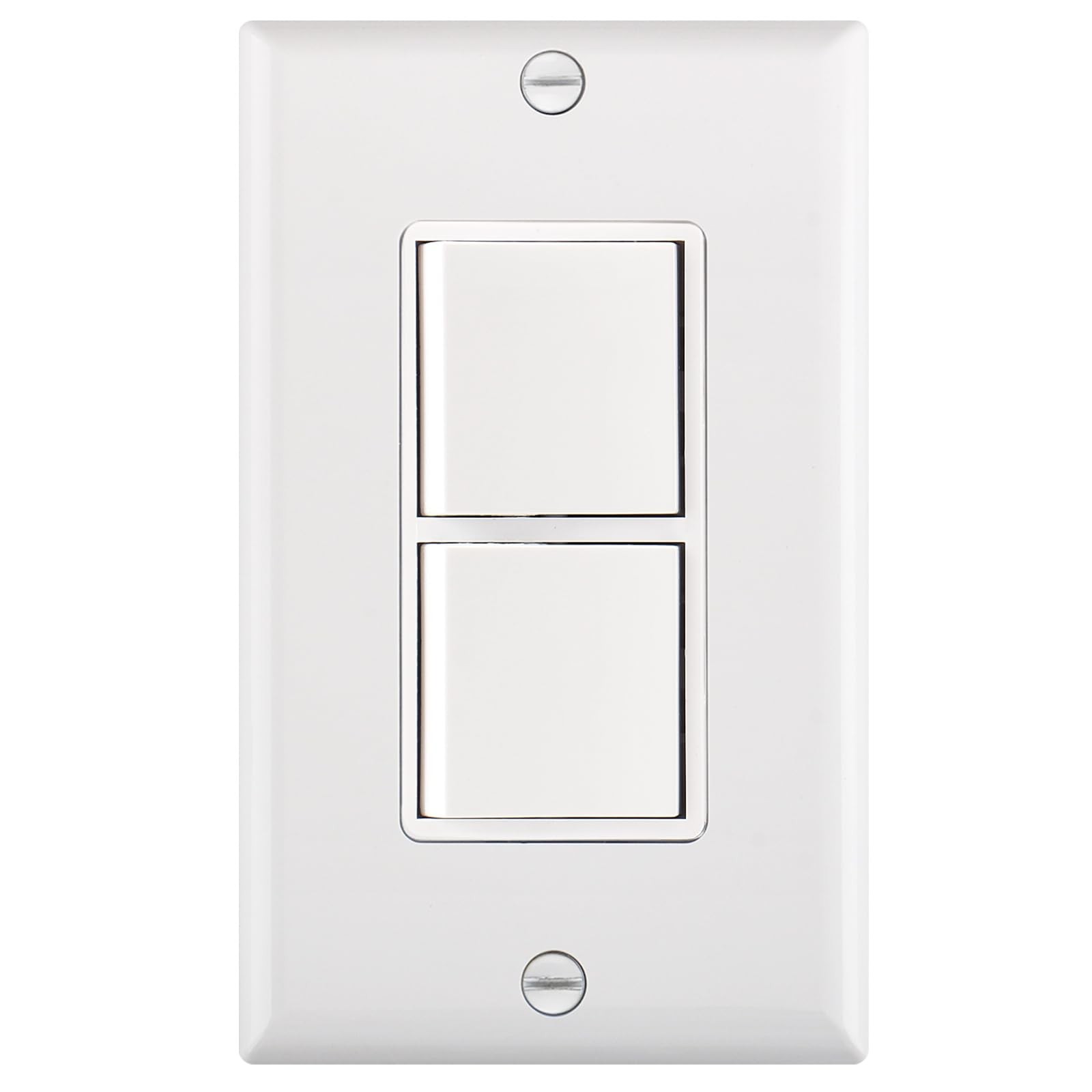 Duplex Rocker Combination Decorator Switch 120VAC 15Amp UL Listed w/ Wall Plate