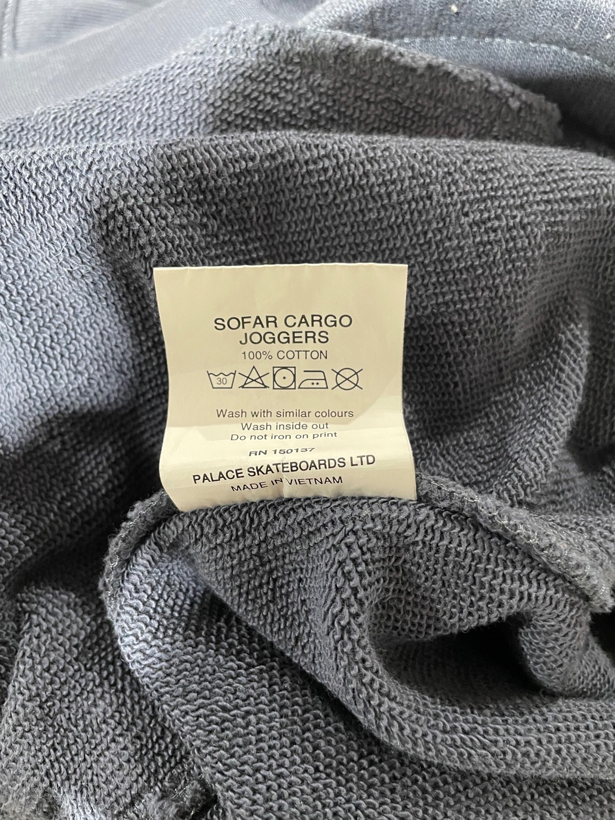 PALACE SOFAR CARGO JOGGERS 'NAVY' SIZE XL PREOWNED