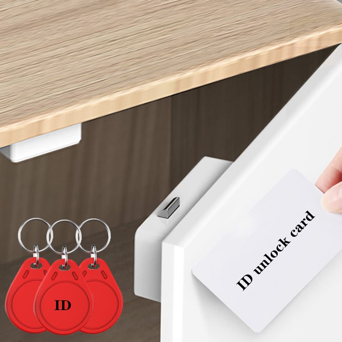 Hidden DIY/RFID Lock - Electronic Induction for Wooden Cabinet, Red