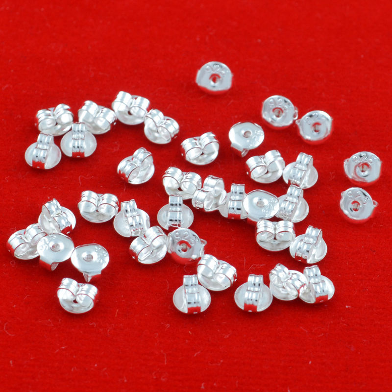 925 Sterling Stamped Plated Earring Back Nut Stopper Finding
