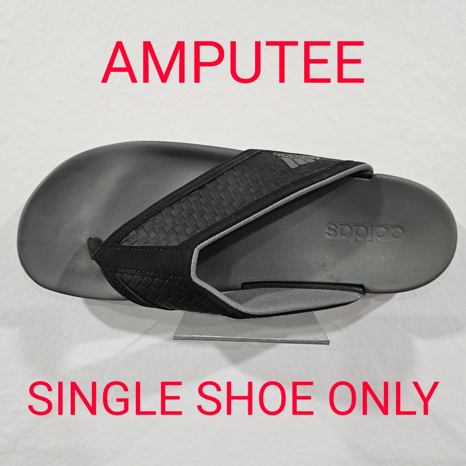 ADIDAS Men's CF Sandals Flip Flops ~ Black ~ Amputee/Single Shoe