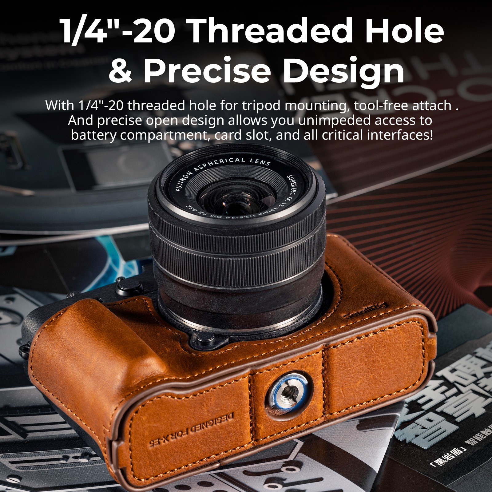 SmallRig XE5 Camera Leather Case Kit for FUJIFILM X-E5 (Brown / Black)