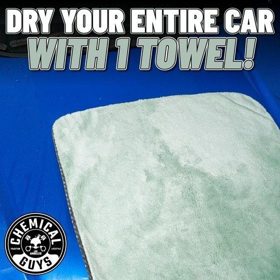 Chemical Guys MIC529 Super Plush Drying Towel 25x30 Olive Green (2 Pack)