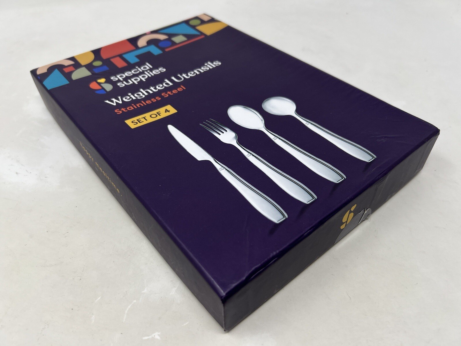 Weighted, Adaptive Utensils 4 pc set, Stainless Steel (Special Supplies)