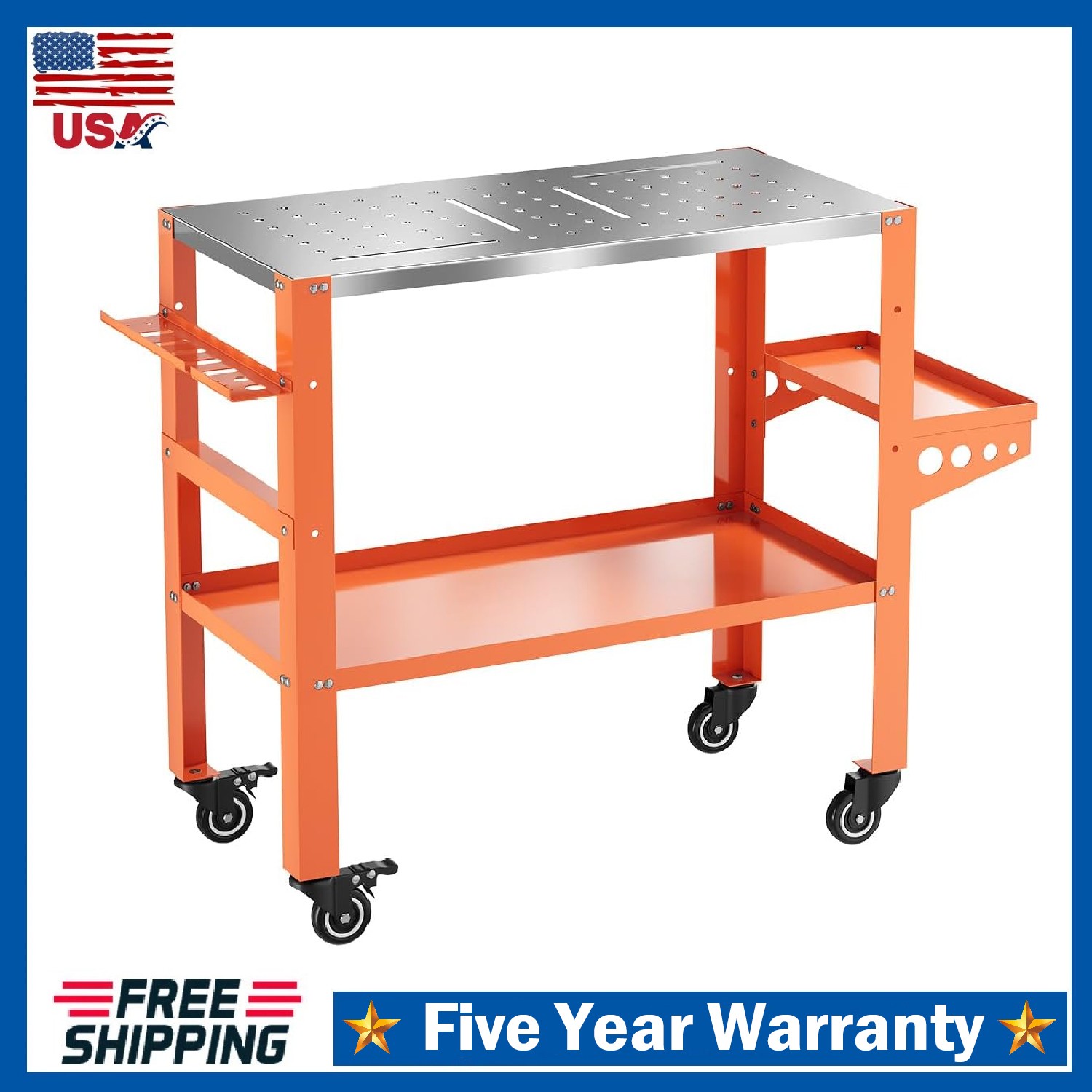 Heavy Duty Welding Table Workbench ,36"x18" Welding Table Cart 1200 lbs Capacity