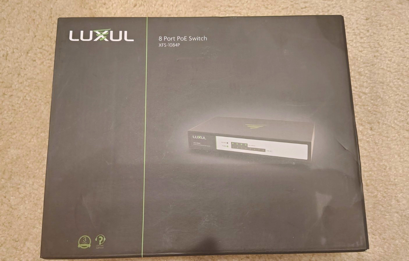 8-Port PoE Switch Luxul XfS-1084P Black, RJ-45 Wired Ethernet New In Box Unused