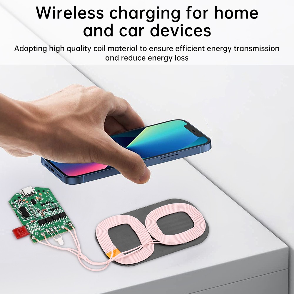 2PCS Dual Coil 15W Wireless Charger Transmitter Module Fast Charging Board DIY