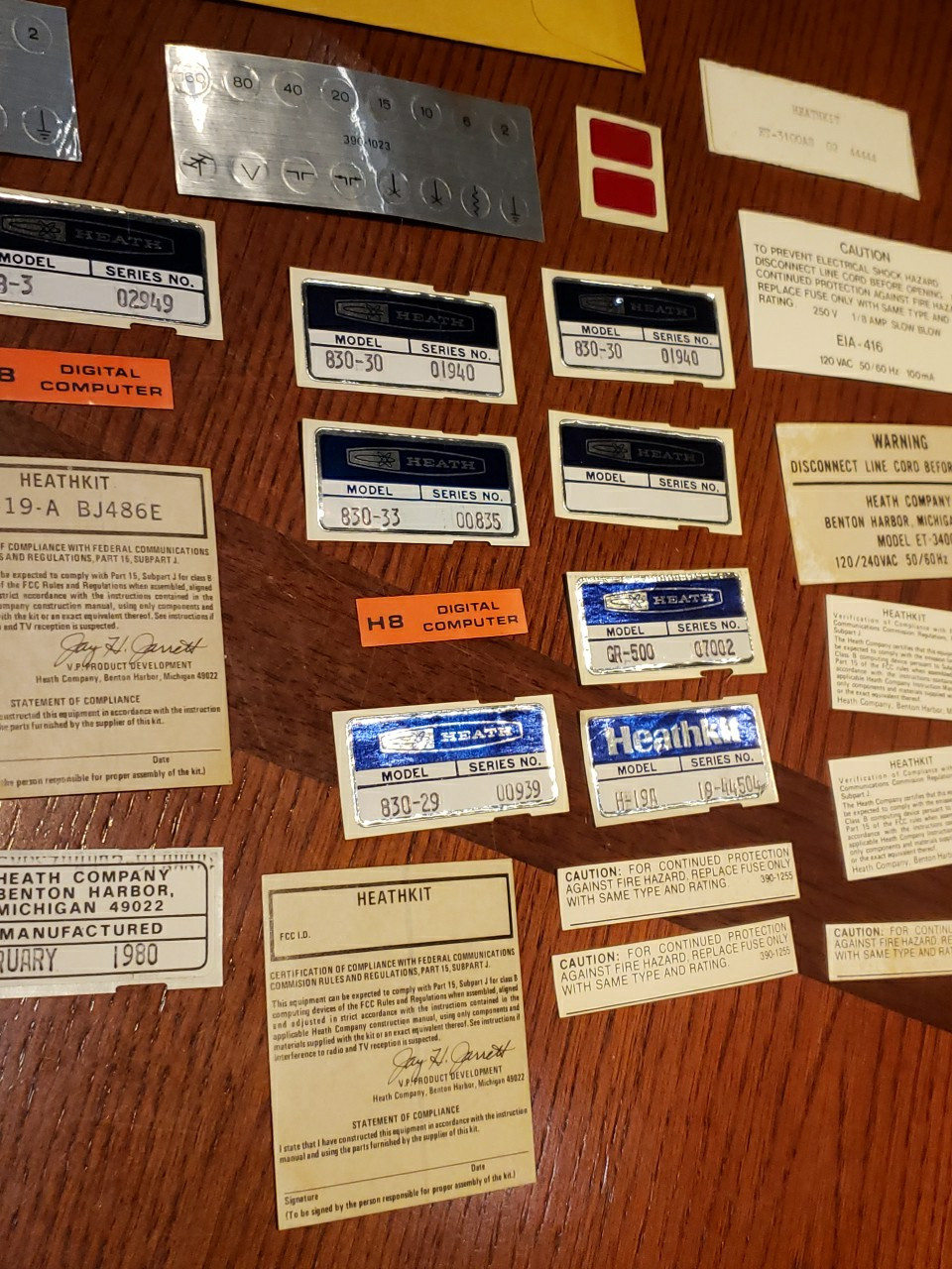 New Heathkit Misc. Label Pack #391-0616