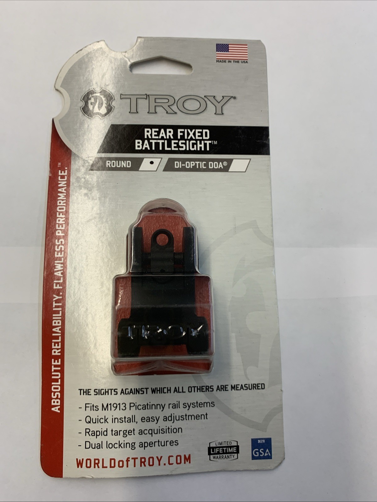 TROY Industries BattleSight, Fixed Rear Sight SSIG-FRS-ROBT-00