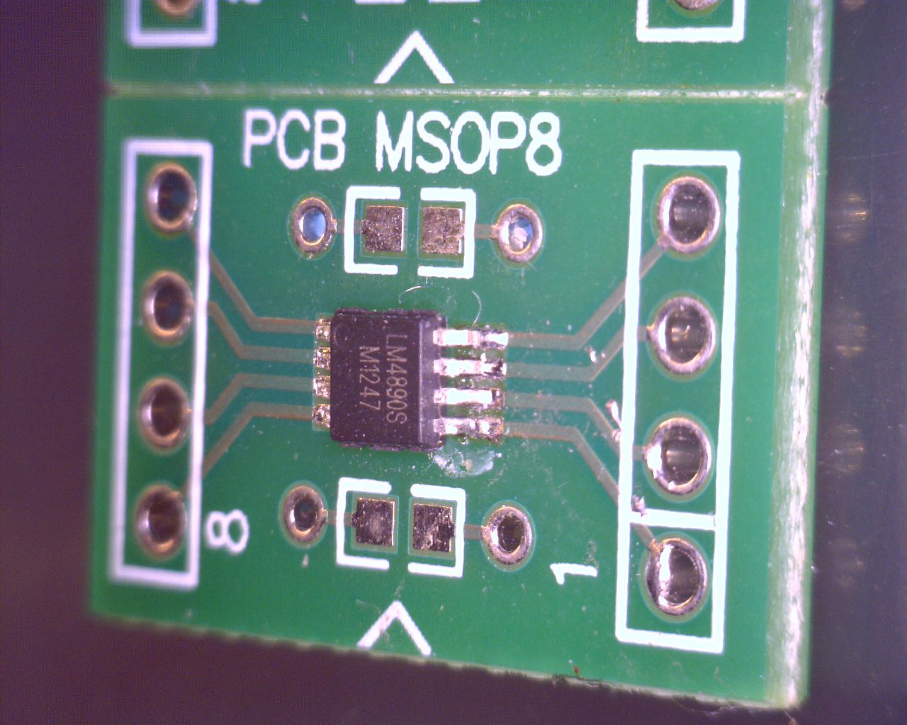 MSOP8 spring loaded pogo adapter for in-circuit EEPROM programming