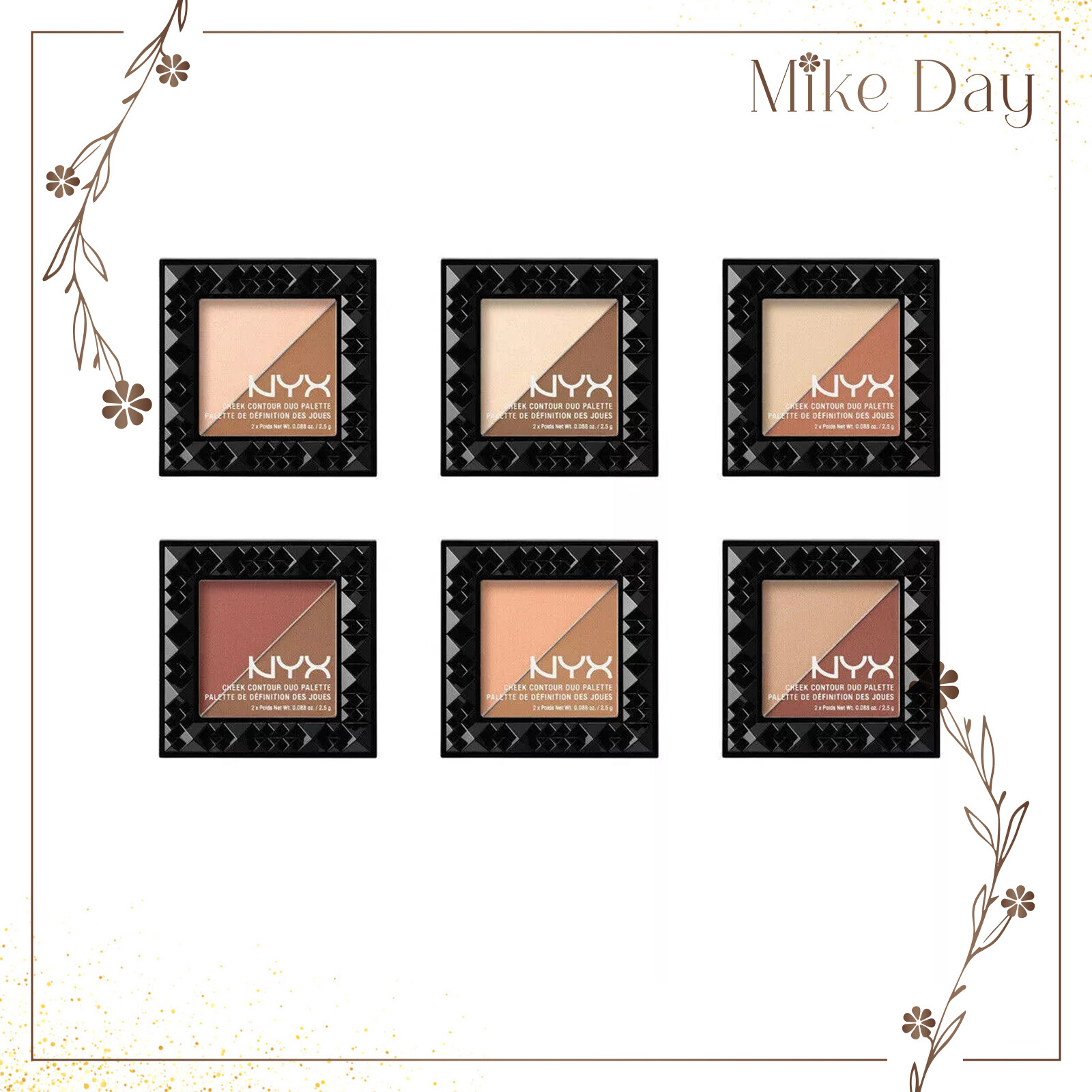 NYX Cheek Contour Duo Palette Multiple Shades 2.5g x 2 pcs - Brand New Sealed