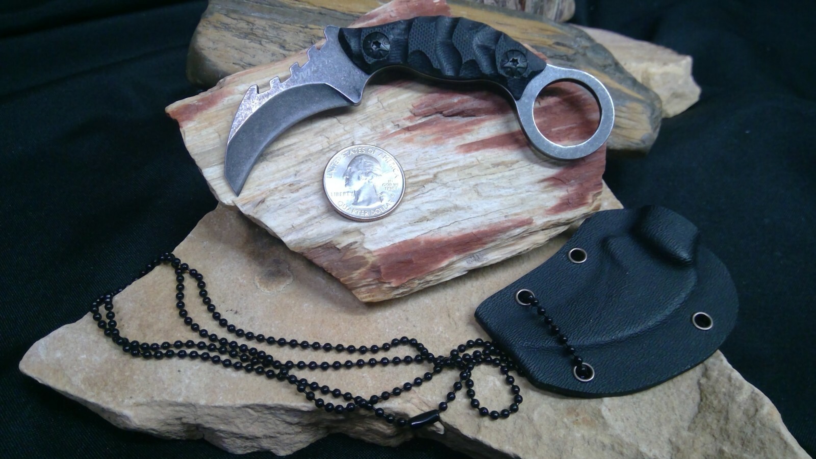 Mtech Karambit Blade Tactical Finger Ring CSGO Survival Neck Boot 1.75" Knife