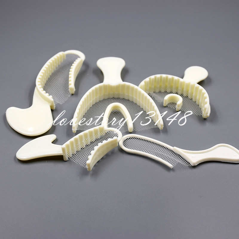 50 Pcs Dental Bite Registration Disposable Impression Triple Trays Sideless