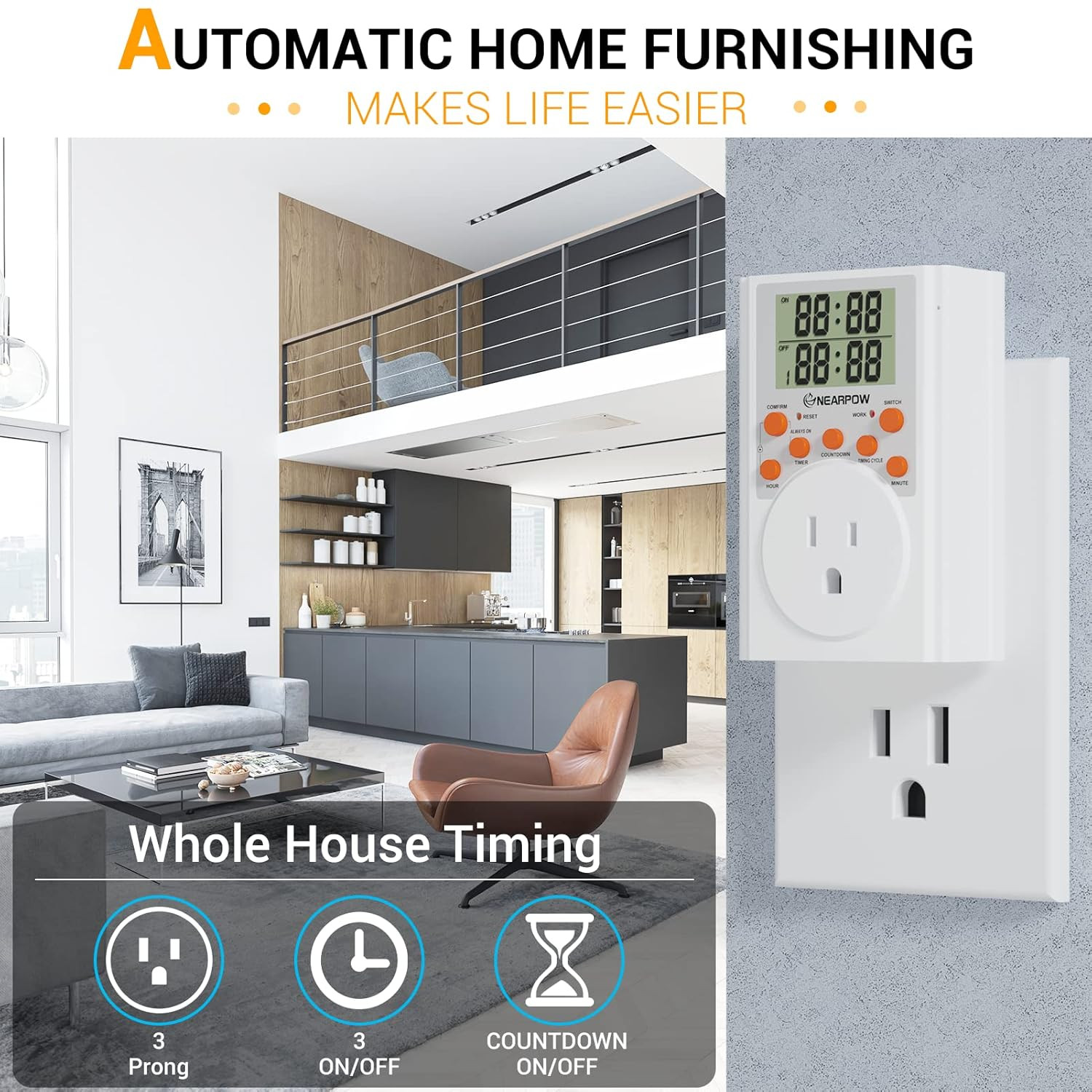 Timer Outlet, Multifunctional Infinite Cycle Programmable Plug-In Digital Timer
