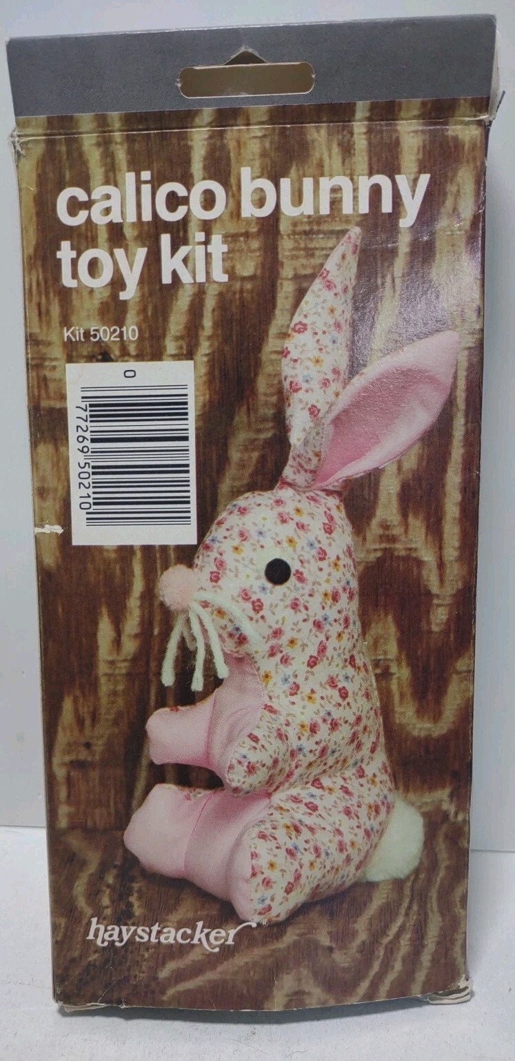 Vintage Haystacker Calico Bunny Toy Kit 50210 Baby Bunny Sewing Craft 1987